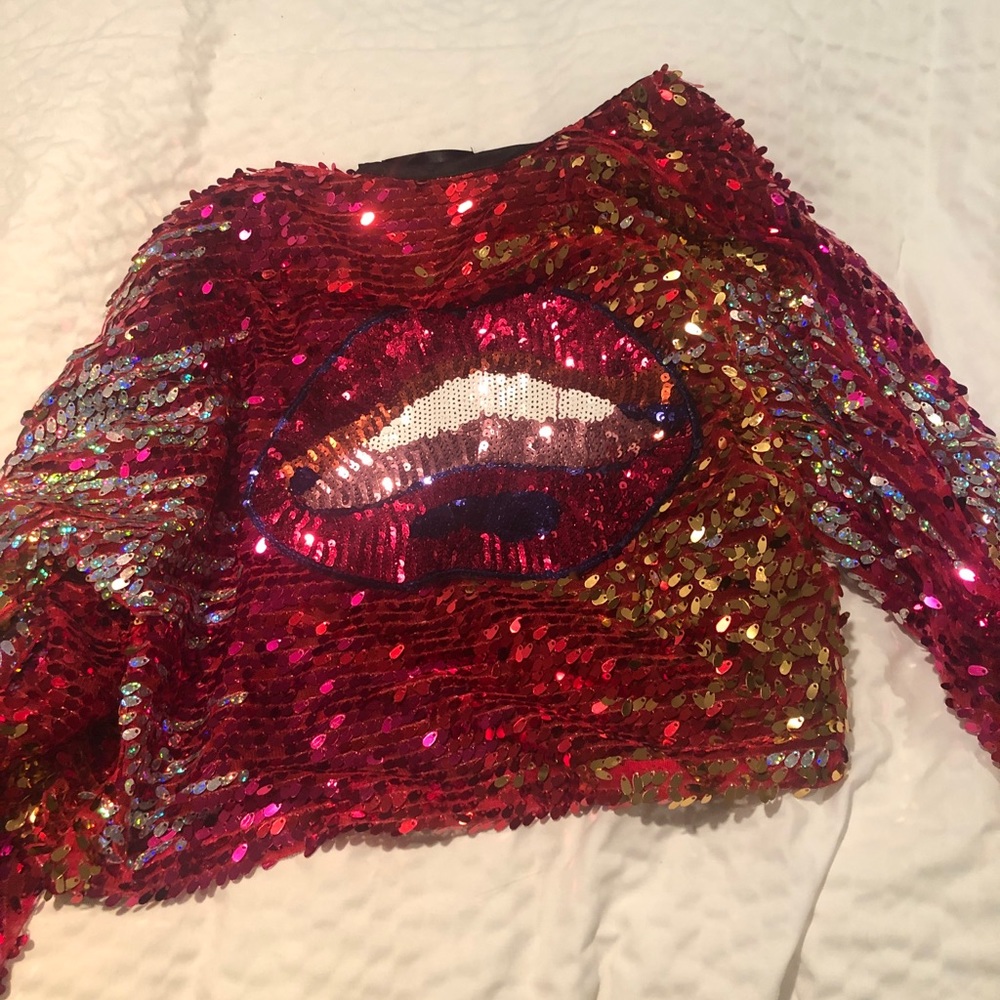 1 hour sale Lips sequined jacket